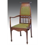 An English Art Nouveau armchair, circa 1