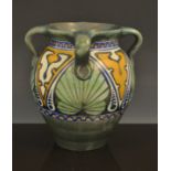 A Gouda pottery four-handled vase for Li