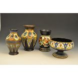 Four items of Gouda pottery, circa 1925,