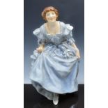 Doulton Burslem "The Curtsey" a rare early figure, dated 1918, designed by E.W.Light, dress in
