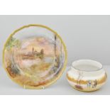 Royal Doulton cabinet plate, with a landscape scene,