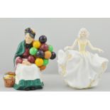 A collection of Royal Doulton figures, to include "The Old Balloon Seller" HN1315, "Sweet