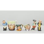 Royal Doulton figure, "Fatboy", another Doulton figure, "Pickwick" and other Toby jugs and figures,