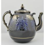 Large Victorian teapot, EE Bickerton, another teapot and vase (3).