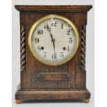 Oak cased mantel clock, together with Night Watchman clocks (3).