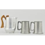 Pair of electroplated coasters, a Picquot ware tea pot and other various metalware, (1 box).