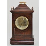 Mahogany cased mantel clock, brass dial, height 48cm.