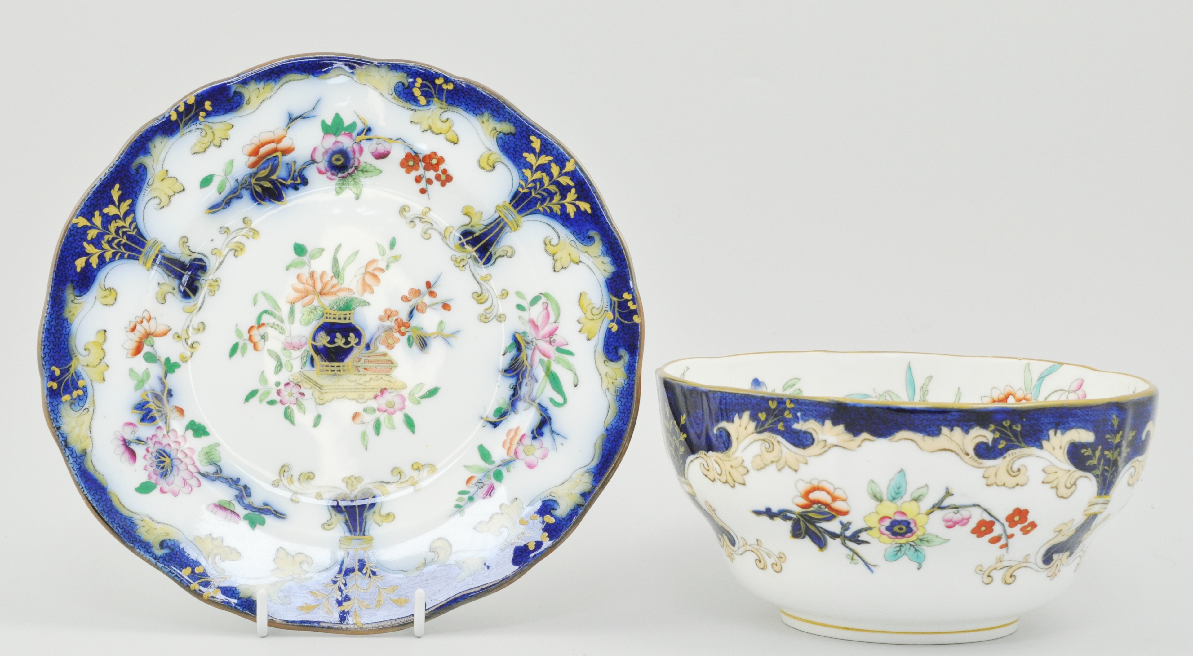 Victorian English china part service, including tureens, cups and saucers etc,