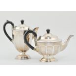 Electroplated tea set, and other electroplated ware, various.