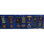 RAOB:  a collection of seven medals, mounted and framed.