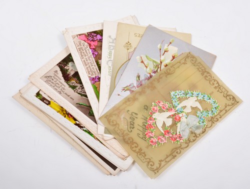 Postcards:  a collection together with greetings cards.