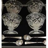 Set of four Edinburgh crystal pedestal Sundae dishes,
