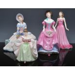 Three Royal Doulton figures, Daydreams HN1731, Ruby HN4976 and Sara HN3219, together with a
