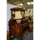 Late Victorian mahogany sideboard, with stringing and banding, raised back with a bevelled mirror