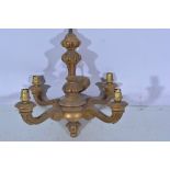 Victorian brass hanging oil lamp, with an opaque shade, framed length, 65cm and other light