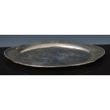 Danish oval silver tray, makers mark CFH incised dated 14.09.15, beaded ends, 31cm.