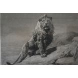 After Herbert Dicksee, "The Lion", engraving, signed in pencil ,