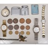 Silver and cupro-nickel coins, together with copper coinage and a collection of watches and