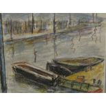 Moila Powell, "Harbour in Bantry Bay, Southern Ireland, 1939", Initialled pastel drawing, 22cm x