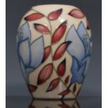 Small Moorcroft ovoid vase, Jacobs Ladder 2004, designed Alicia Amison, MCC piece, 10cm, boxed.