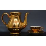 Bavarian gold ground porcelain coffee service.