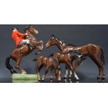 Beswick model of a huntsman on a rearing horse, No. 868, 26cm restored, a Beswick model of a