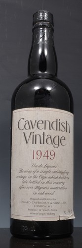 Liquor:  Cavendish Vintage 1949 (1 bottle).