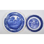 Staffordshire printware meat plate, second quarter of the 19th Century, decorated with a Chinese