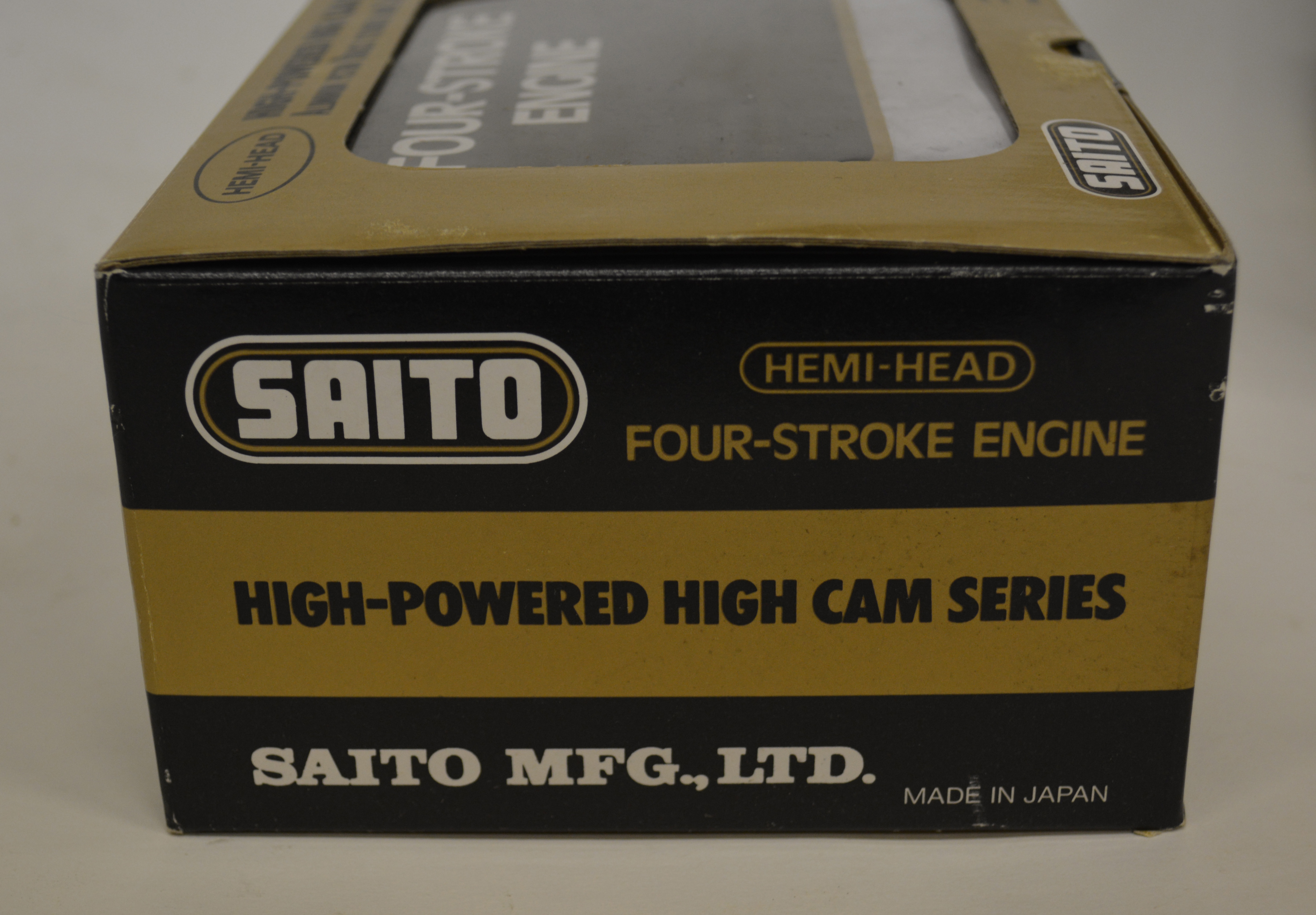 SAITO hemi head 4 stroke engine, FA-65 Golden GK Knight, new in box.