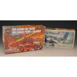 Two Airfix plastic kits,B Douglas Invader and 1914 Dennis Fire Engine.