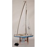 35" R/C yacht, with stand and transmitter.