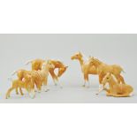 Beswick model of horse, Palomino Colourway, together with other horses and foals (7).