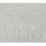 Cut glass jug, decanters and other cut glass, various (1 box).