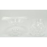 Waterford cut glass pedestal bowl, height 18cm together with a Waterford cut glass vase,