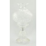 Large Waterford crystal glass mushroom lamp and shade, height 48cm (chipped rim).
