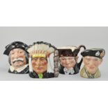 Four Royal Doulton Toby jugs, North American Indian D6611, Monty D5202,