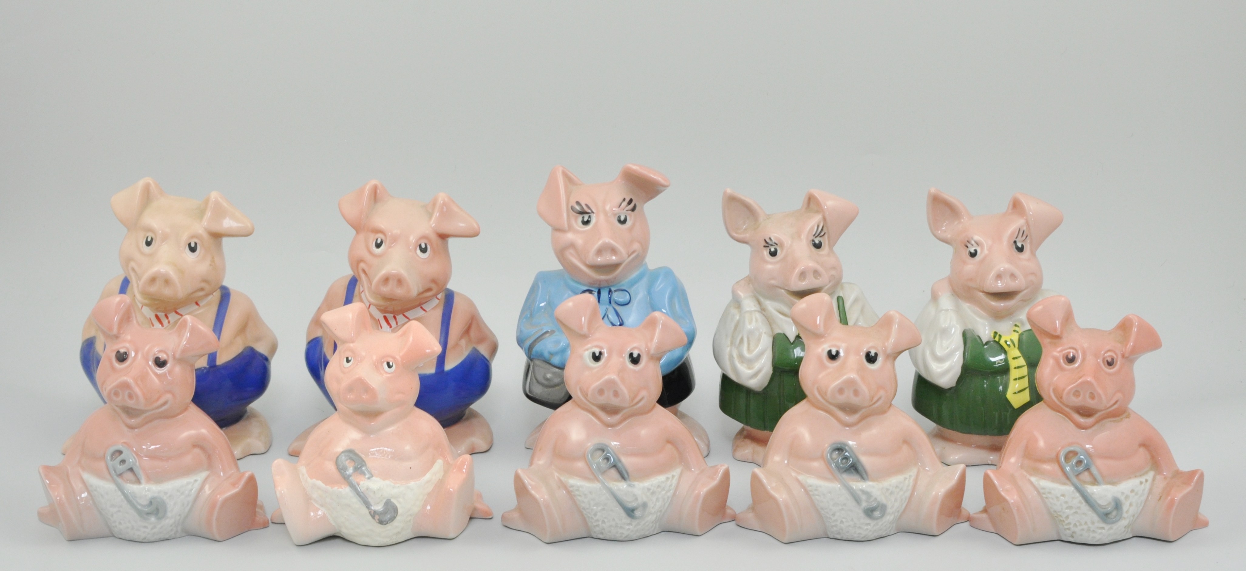 Small collection of Wade Natwest Pigs and others similar, some with stoppers, (10).