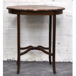 Edwardian mahogany oval occasional table, square tapering legs, height 72cms.