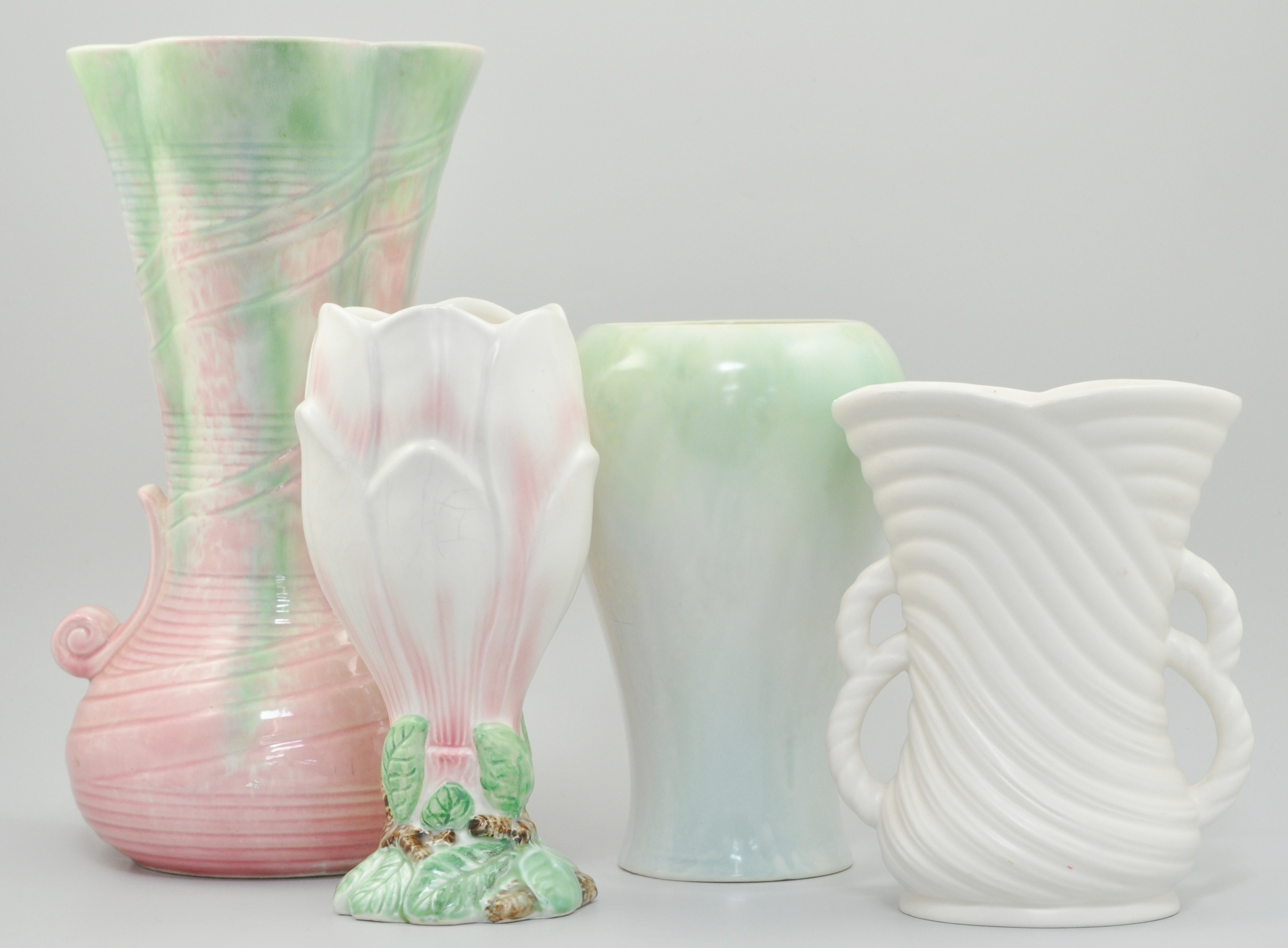Sylvac Crocus vase, No. 3216 and three other Sylvac vases, (4).