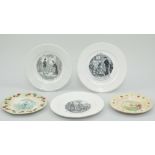Two Boch Freres printware plates, and other plates, various, (12).
