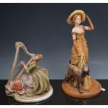 Capodimonte limited edition group, of a lady and gentleman, 52cm on a wooden base,