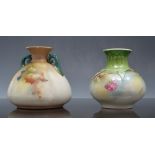 Royal Worcester posy vase, date mark for 1908, decorated with roses and buds, H306,