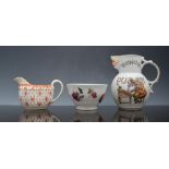 Two graduating Coalport bone china "Punch" jugs, 15cm and 13cm,