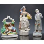 Collection of Staffordshire figures, Continental figurines, varying groups etc.