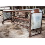 Metal and galvanised feeder, length 244cm.