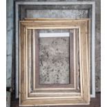 Pair of gilded picture frames, the aperture 72cm x 93cm and other picture frames, various.