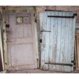 Painted pine old stable door, 177cm x 88cm and seven other stable doors, (8).