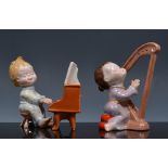 A Beswick Bedtime Chorus set, comprising Girl with Harp 1826, Pianist 1801 and Piano 1802,