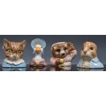 Six Beswick Beatrix Potter character jugs, including Jemima Puddleduck, Mr Jeremy Fisher,