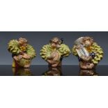 A rare set of six Beswick Monkey Band models, designed by Miss Granoska, including Monkey with tuba,